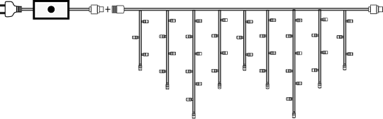 Гирлянда Бахрома уличная 5 метров IP65 мерцающая (Холодный белый)  чер/п