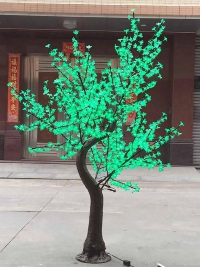 Светодиодное дерево Сакура 2,5 м, 768 LED с керамическим стволом (зеленое)