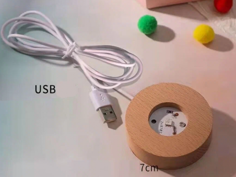 Светильник ночник Стеклянный шар 6 см с подсветкой, USB, 6х6х8 см